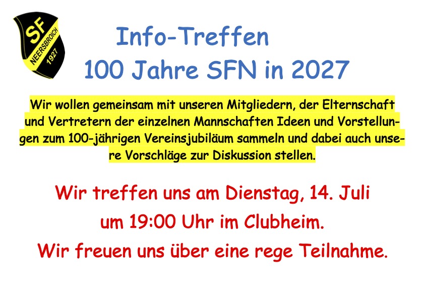 Info-Treffen 100 Jahre SFN